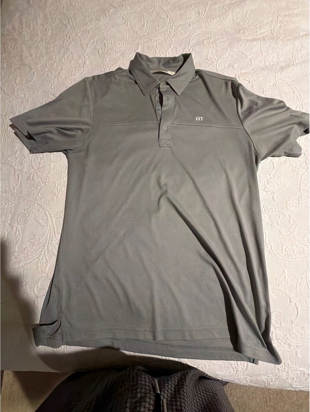 TravisMathew Men's Gray Polo Shirt Size L